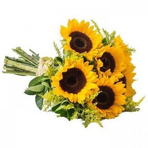 Buquê de Girassol 40cm com 5 Flores (Rústico)